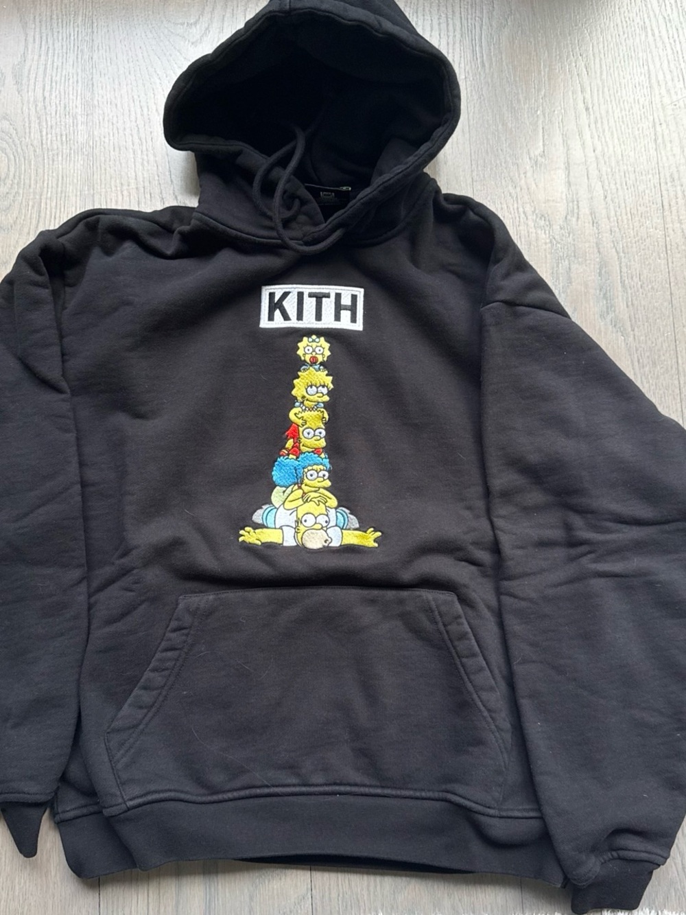 Kith The Simpsons collab - Black Hoodie with Simpson Stack Graphic - Men